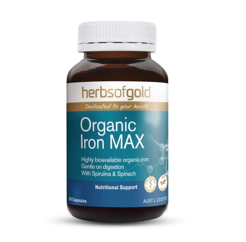 Herbs of Gold Organic Iron Max 30 Capsules